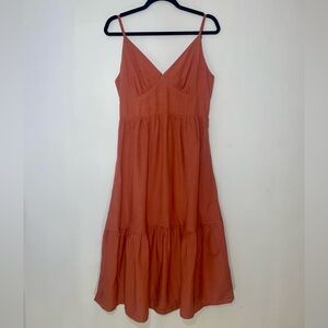 Japna Terracotta Spaghetti Strap Midi Dress